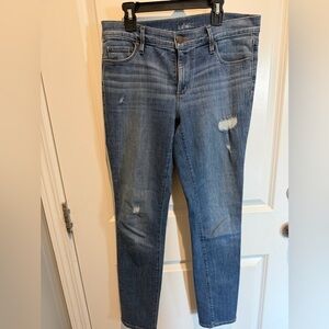 LOFT Women's Skinny Jeans in Distressed Blue
